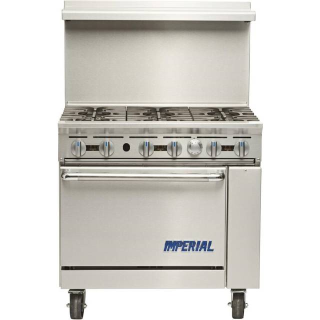 Imperial IR6SPLASHBACK Six Burner Gas Oven Range with Splashback