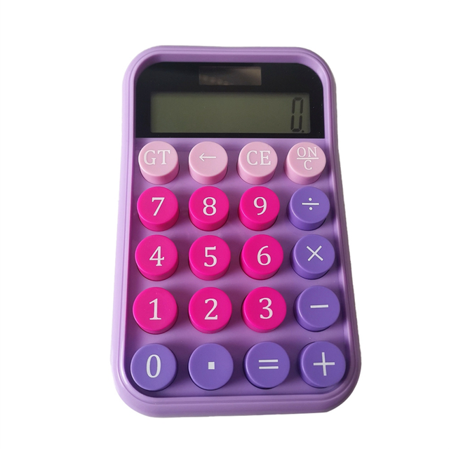 calculator Mechanical Switch Calculator LCD Display Purple Calculator Big Buttons Mechanical Calculator