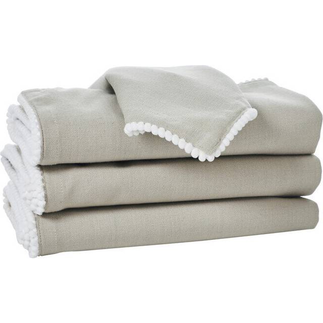 Penguin Home Set of 4 Cotton Napkin |100% Cotton |Size-40 X 40 cm|Colour-Beige & White|