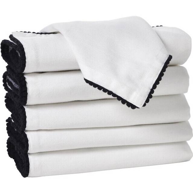 Penguin Home set of 6 Cotton Napkin |100% Cotton |Eco Friendly |Size-40 X 40 cm|Colour-White & Black|