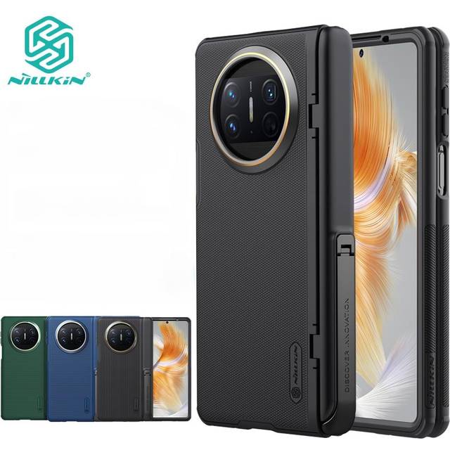 Nillkin Luxury Frosted TPU + PC Case for Huawei Mate X3 Phone Case Hide Stand Pen Slot Anti-Fingerprints Metal Head Frame Protective Back Cover Huawei Mate X3 grön