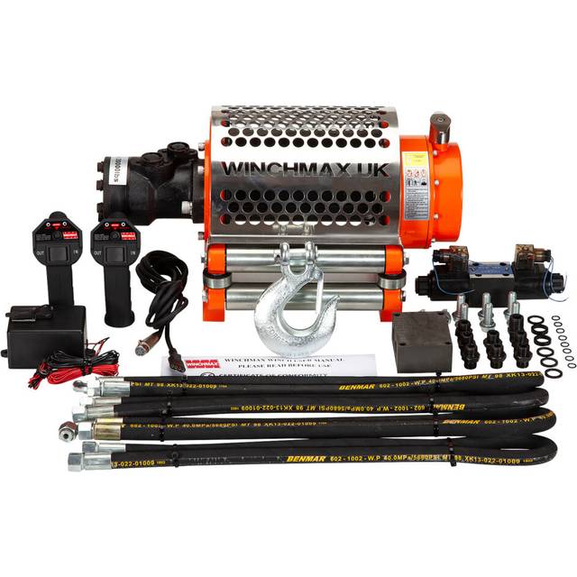 20,000lb Hydraulic Z Winch. 25m x 14mm Steel Rope. 24V System.