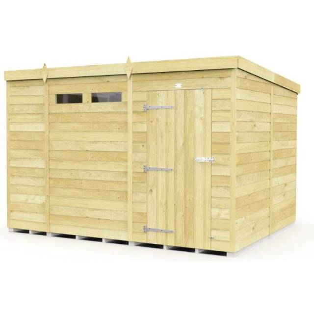 DIY Sheds Pent Security Shed - Single Door - 12ft x 8ft