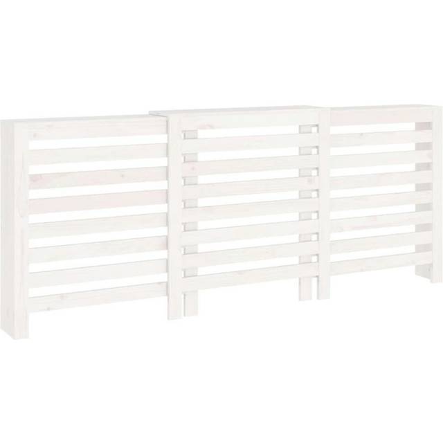 vidaXL Radiator Cover White 210x21x85 cm Solid Wood Pine