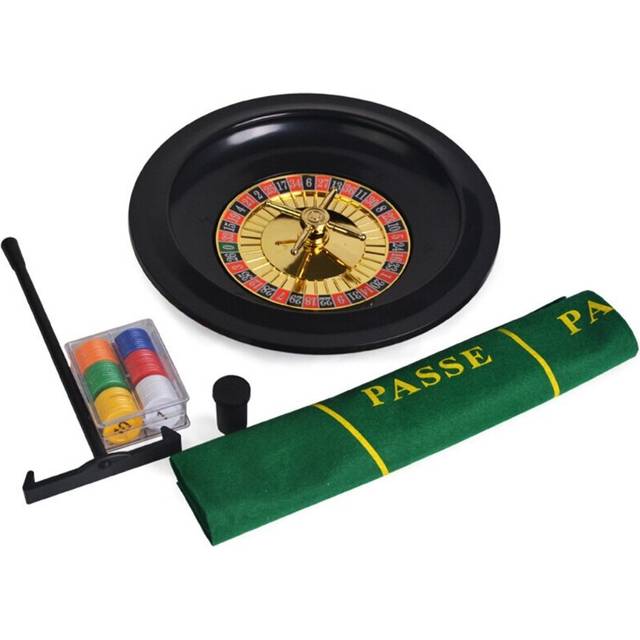 10 inch Roulette Game Set Casino Roulette with Table Cloth Poker Chips for Bar KTV Party Borad Game