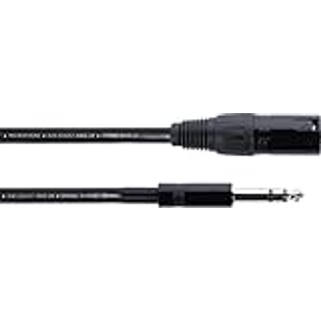 Cordial EM 1,5 MV XLR Anslutningskabel [1x XLR-kontakt 3-polig - 1x Teleplugg 6,3 mm (stereo)] 1.50 m Svart