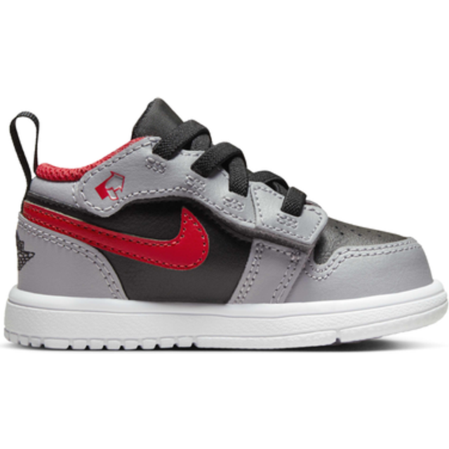 Nike Jordan Baby Gray & Black Jordan 1 Low Alt Sneakers - Black/Fire Red-Cemen - US 4