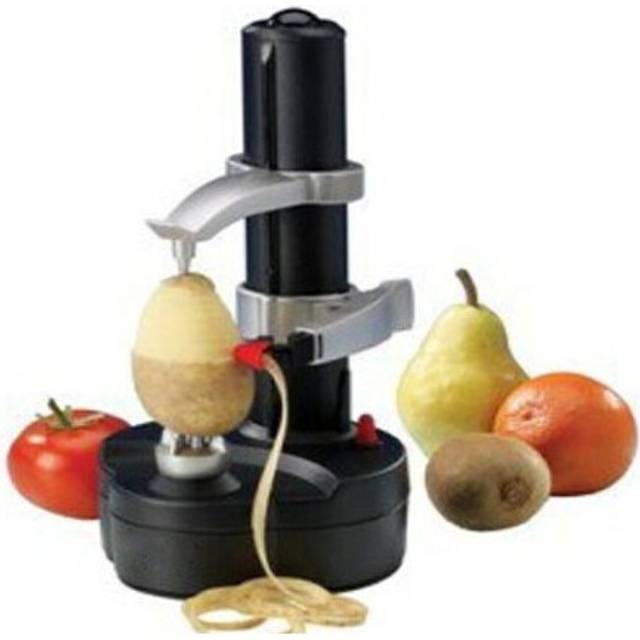 (Black) Automatic Electric Fruit Apple Pear Potato Peeler Portable Kitchen Utensil