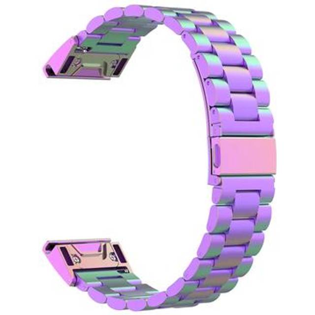 Garmin QuickFit 26mm / Garmin Fenix 7X / 7X Pro / 6X klockarmband i rostfritt stål med 3 pärlor - flerfärgad