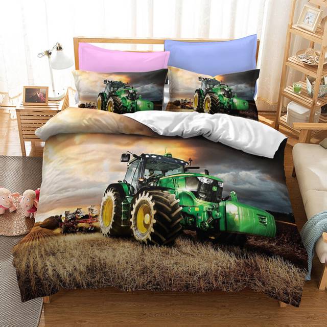 (Style 13, Single(135X200CM/2PCS)) Tractor Series Bedding Single Double Duvet Cover