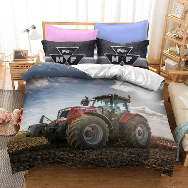 (Style 17, Single(135X200CM/2PCS)) Tractor Series Bedding Single Double Duvet Cover