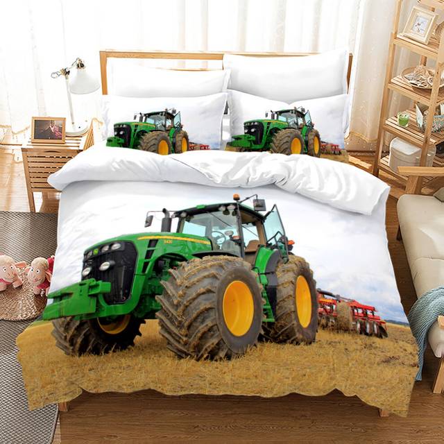 (Style 04, King(220X240CM/3PCS)) Tractor Series Bedding Single Double Duvet Cover