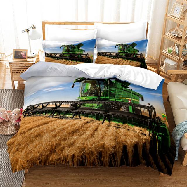 (Style 02, Single(135X200CM/2PCS)) Tractor Series Bedding Single Double Duvet Cover
