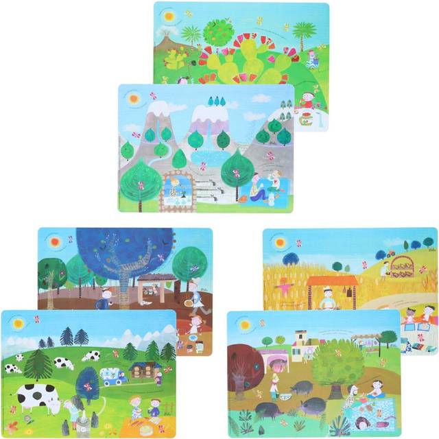 Kids placemats childrens double side dining table place mat for boys girls 6x