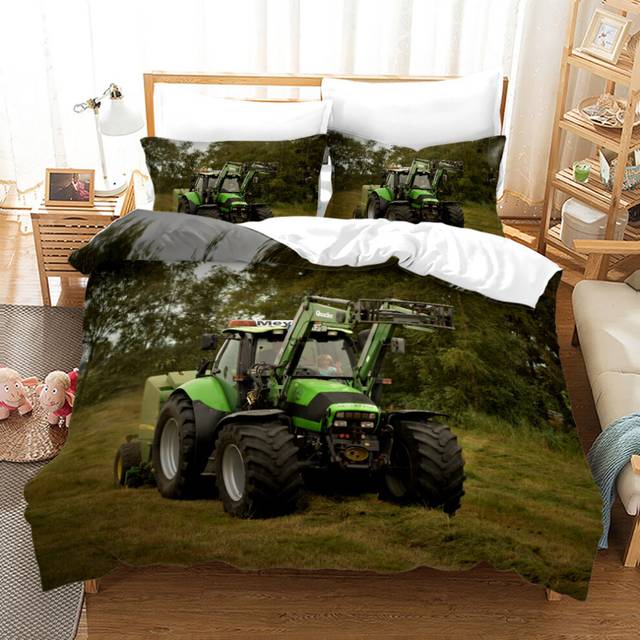 (Style 12, Double(200X200CM/3PCS)) Tractor Series Bedding Single Double Duvet Cover