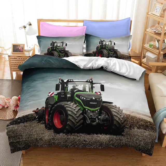 (Style 06, Single(135X200CM/2PCS)) Tractor Series Bedding Single Double Duvet Cover
