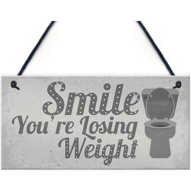 RED OCEAN Losing Weight Novelty Funny Bathroom Toilet WC Door Wall Sign Cafe Pub Office Plaque