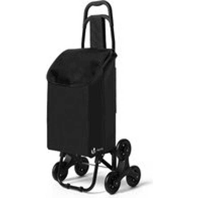 VOUNOT 6 Wheels Stair Climbing Shopping Trolley, 32L Oxford Black