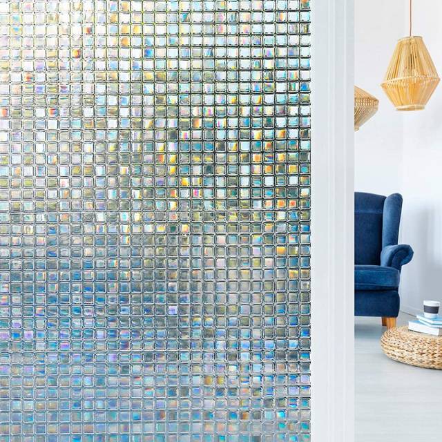Static Window Clings Vinyl 3D Window Decals Window Stickers Rainbow Window Film for Glass Door 17.5 x 78.7 Inches
