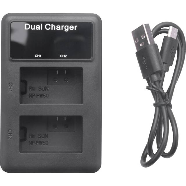 Lcd Dual Usb Battery Charger For Fw50 Np Fw50 Np-Fw50 Npfw50 Battery Nex-3 Nex-5 Nex-6 -A55 A33 A55 A37 A3000 A5000 A6000 Camera
