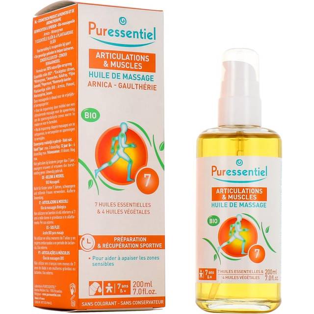 Huile pour les articulations - Puressentiel - Flacon Pompe 200Ml - Non gras - Blanc