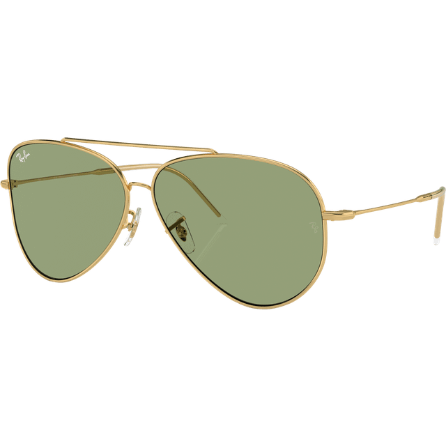 Ray - Ban Unisex RBR0101S AVIATOR REVERSE 001/82 Solglasögon Metall Guld Grön Pilot Normal