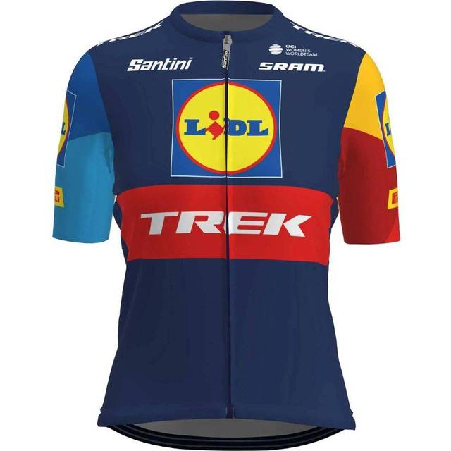 Cykeltröja Santini Lidl-Trek Ws Team Replica dam blue/yellow s