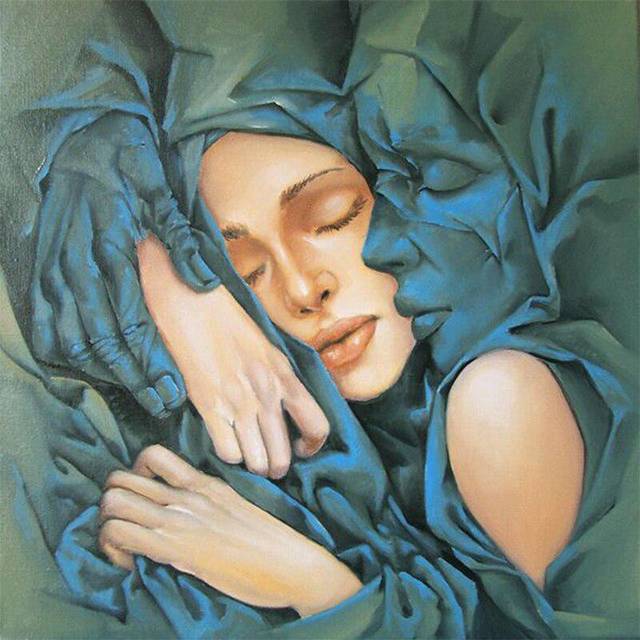 DIY Diamond Embroidered Blue Hug Girl 5D Diamond Painting Cross Stitch 30x30CM