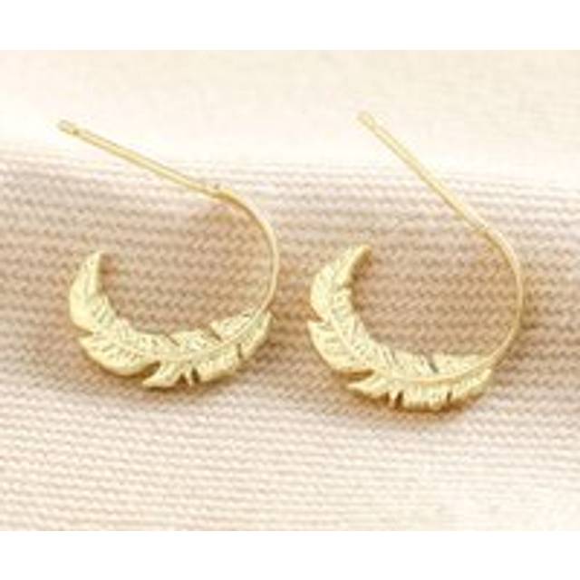 Estella Bartlett Feather Hoop Earrings in Gold - gold - one size