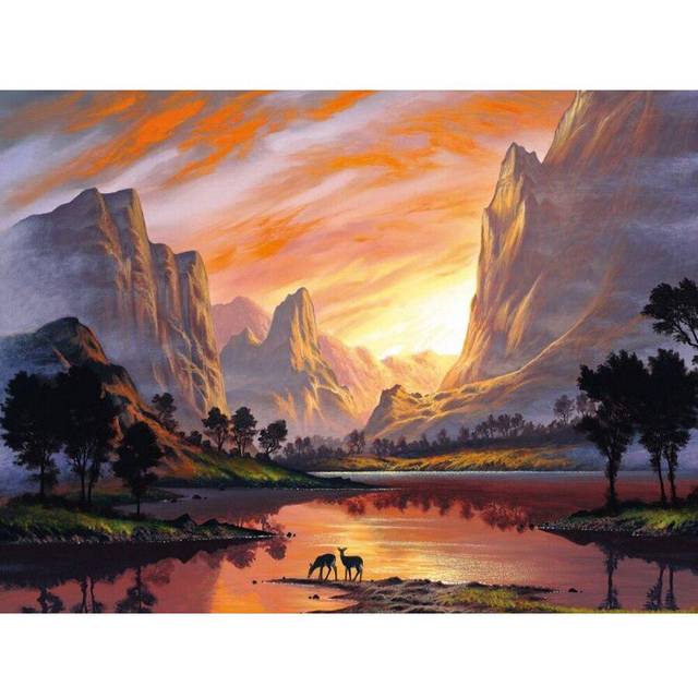 5D Diamond Painting Full Drill Landscape Crystal Painting Manual Hobby Diamond Embroidery Home Decor 20X30CM