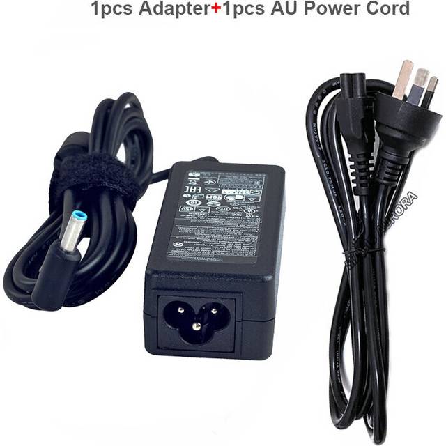 (a-With AU Power Cord) Genuine HSTNN-DA40 19.5V 2.31A 45W Blue Tip Laptop Adapter For HP ProBook 400 430 X360 Charger 740015-002 696694-001 854054-001