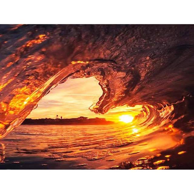 5d Diy Diamond Painting Sunset Sea Scenery Diamond Embroidery Ocean Wave Landscape Cross Stitch 20X30CM