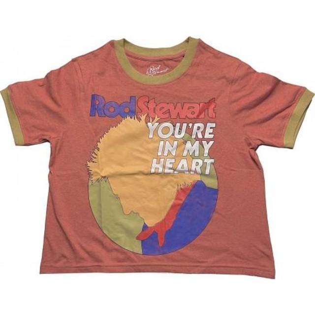 (S, Orange/Yellow) Rod Stewart Womens/Ladies In My Heart Crop T-Shirt