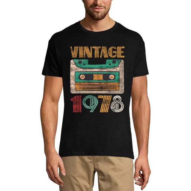 Men's T-Shirt Vintage 1978 - Retro 42nd Birthday Gift Tee Shirt XS silver sand