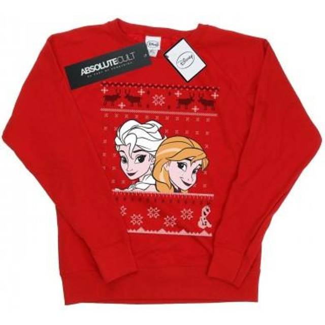 Frozen Christmas Anna And Elsa Sweatshirt - Red - XXL