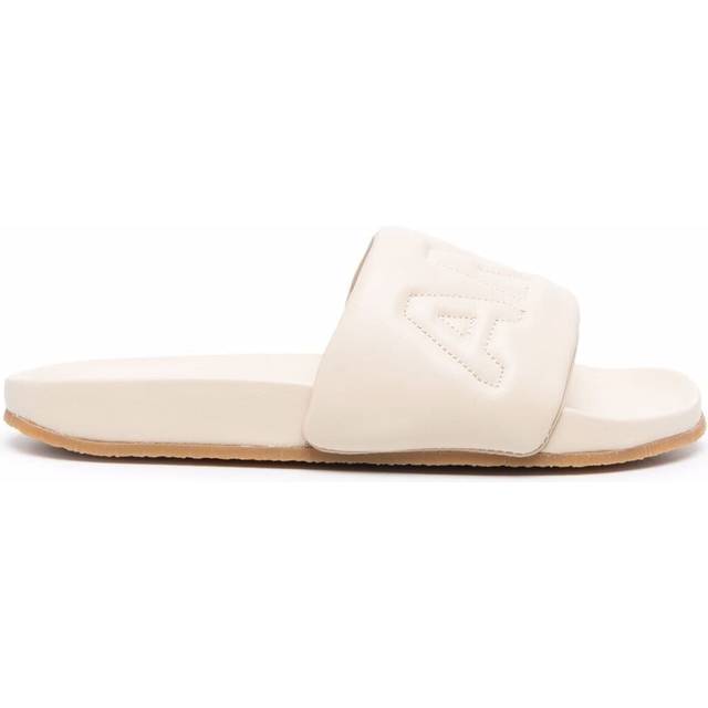 Solid Color Leather Slides size 44 (44)