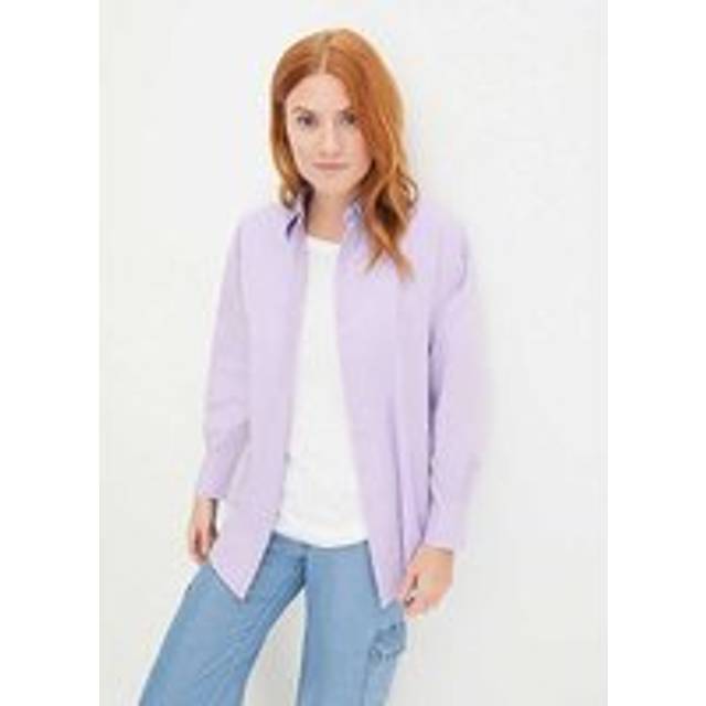 bonprix Baggy Cotton Blouse - Violet