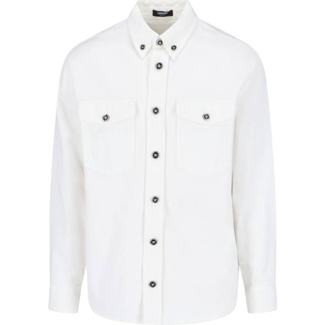 Versace, Casual Shirts, male, White, M, White Buttoned-down Collar Shirt