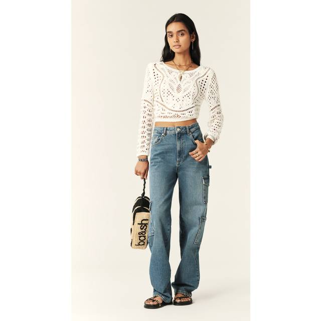 Marc Lace Cardigan - WHITE - Add a touch of Parisian flair to your weekly edit with ba&sh, a brand built on the foundation of Barbara Boccara and Sharon Krief’s childhood friendship and passion for fashion. With a focus on providing staples for your everyday wardrobe that can transcend seasons, the label offers everything from basics to outerwear and occasionwear, all finished with intricate details and brimming with a lively, joyful elegance.