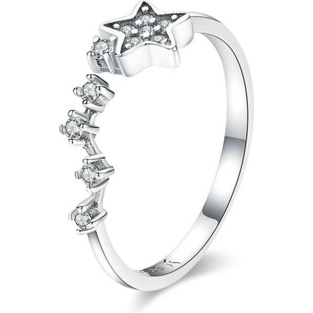 Silver plating Sparkling Secret of Stars Finger Rings for Women Wedding Jewelry