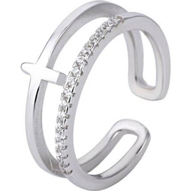 3PCS Geometric BRidal Cross Personality Ring Silver plating for Women Birthday Party Fine Jewelry - Multicoloured