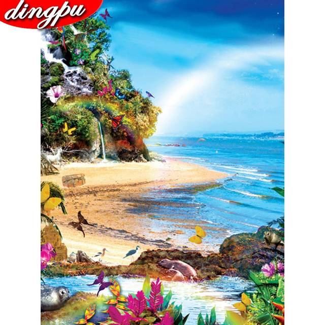 Diamond Painting Landscape Sea Full Square Drill Diamond Embroidery Scenery Cross Stitch 20X30CM