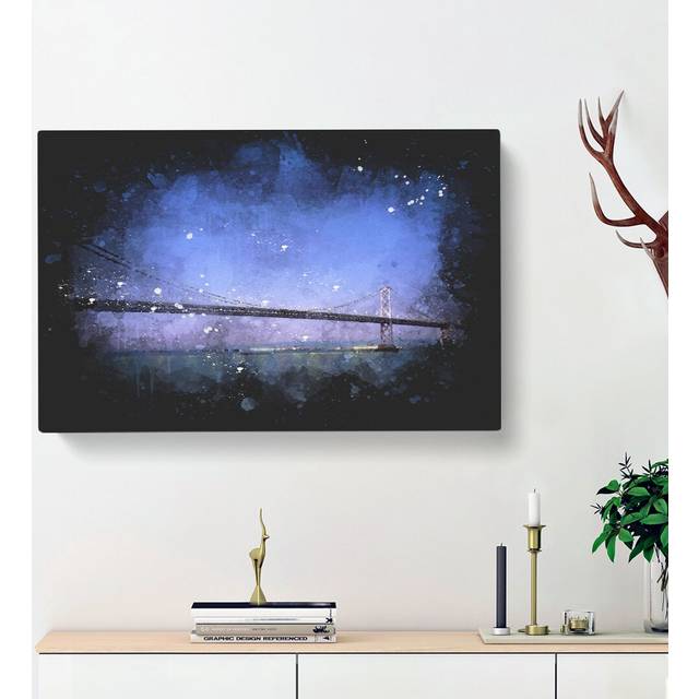 San Francisco Oakland Bay Bridge - Wrapped Canvas Graphic Art Print (50cm H x 76cm W x 3cm D)