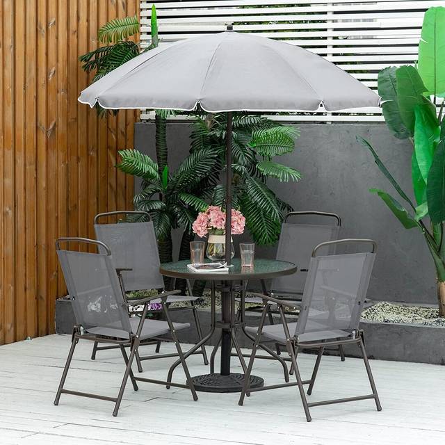Melousia Steel 4 - Person Dining Set - Clear (4)
