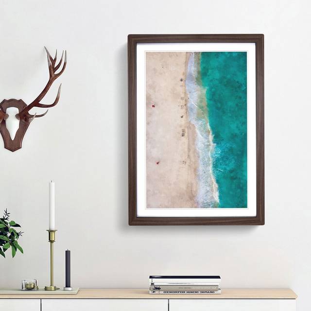 Cancun Beach in Mexico - Picture Frame Graphic Art Print - Walnut Framed (33cm H x 24cm W x 2cm D)