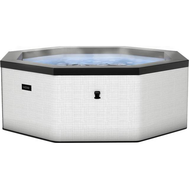 Wave Como 6 Person Octagon Spa Pebble Rattan