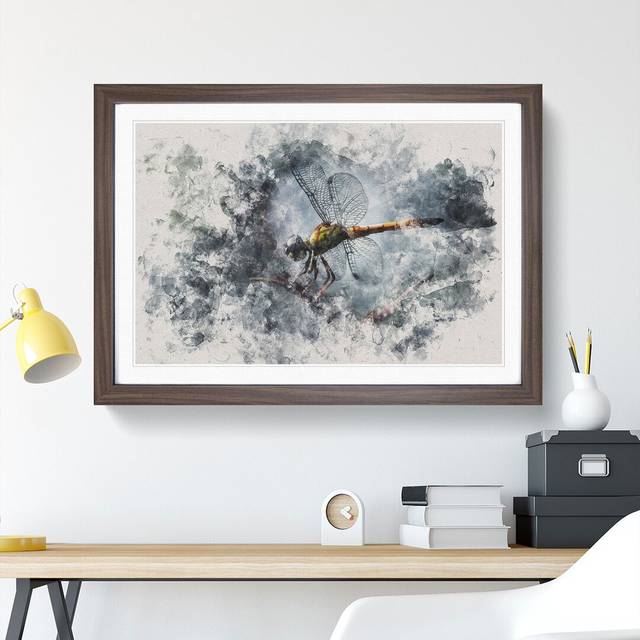 Dragonfly Vol.5 - Picture Frame Graphic Art - Walnut (48cm H x 65cm W x 2cm D)