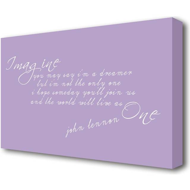 Imagine John Lennon - Wrapped Canvas Typography Print (101.6 cm H x 142.2 cm W)