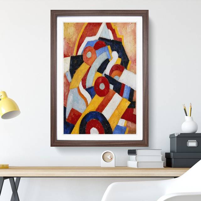 Abstraction Vol.1 by Marsden Hartley - Picture Frame Painting - Walnut (65cm H x 48cm W x 2cm D)