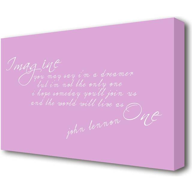 Imagine John Lennon - Wrapped Canvas Typography Print (101.6 cm H x 142.2 cm W)